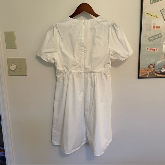 Madewell tie-front white poplin cotton dress size 6 - Picture 3 of 4